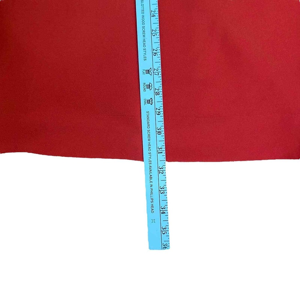 Banana Republic Shift Dress Sz 0 Ruffle Collar Sleeveless Pockets Classic Red‎ - Picture 10 of 10